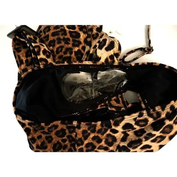 Good American GSW0020 Women's Sz 1/S Leopard Print Showoff 1-Pc Swimsuit - Picture 9 of 12